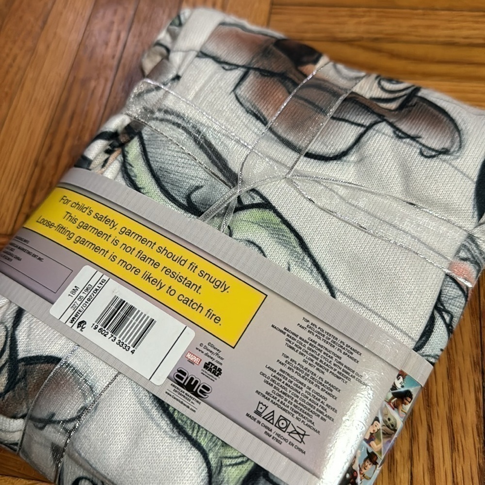 COPY Disney 100 family PJ set white matching 2pc pjs 18mo - Picture 3 of 3